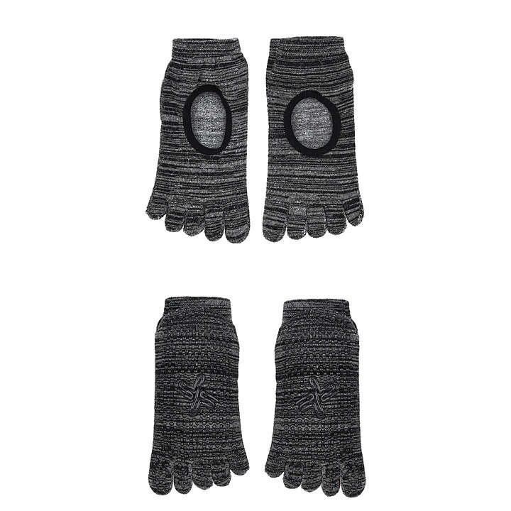 Five Toe Socks Melange Black Etc