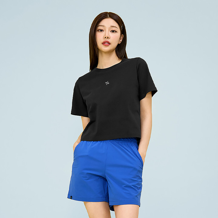 XTFST08J2 Mild Cotton Short Sleeve Black Top