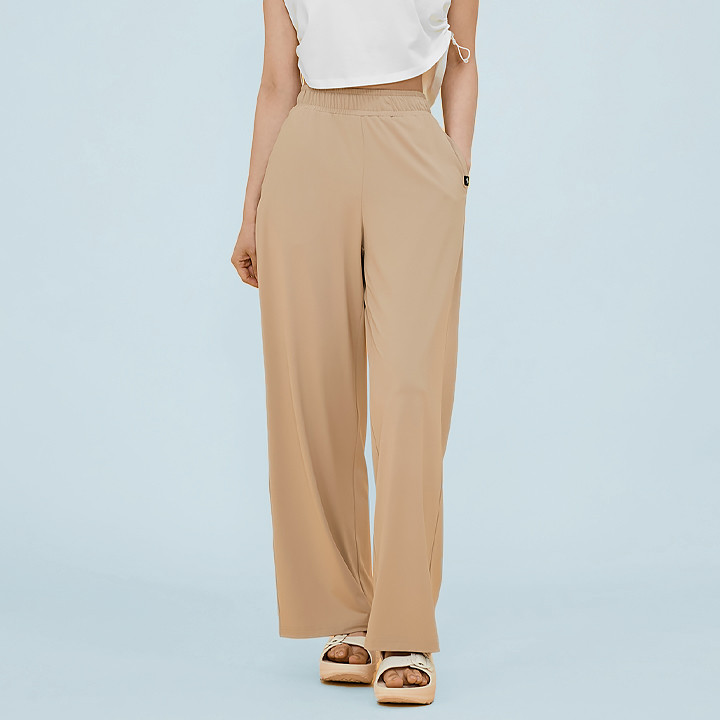  XTFTP08J2 Medium Feather Cooling Wide Pants Peanut Beige Bottom