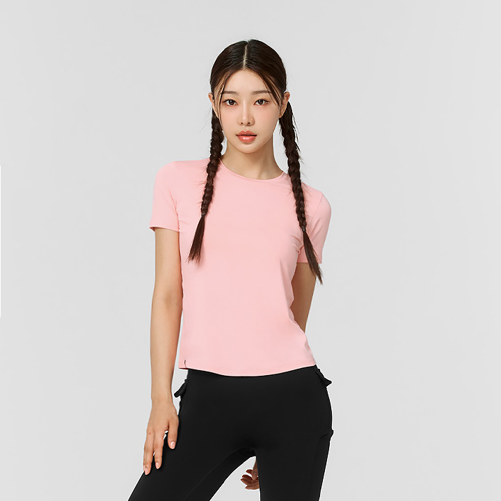 XWFST01J3 Icefeather Light Short Sleeve Peach Pink Top