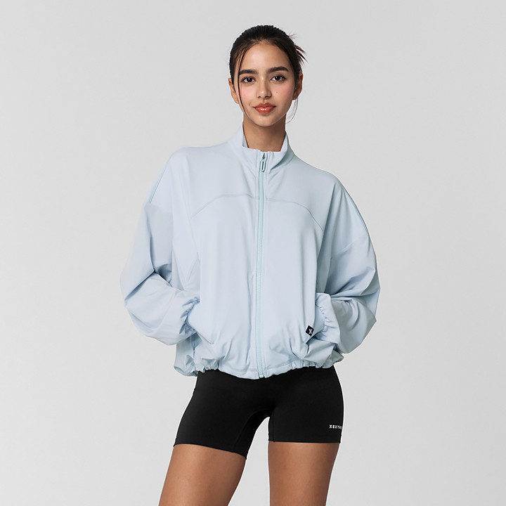 XWFJK01J3 All-Easy Oversized Zip-Up Sky Cream Top