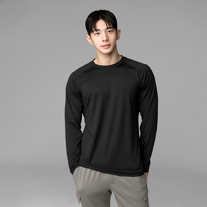 XWMLT01J3 Airhole Line Basic Long Sleeve Top