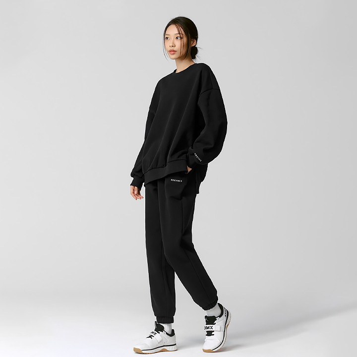 XTFTP12J3 Warm Soft Basic Jogger Pants Black bottom