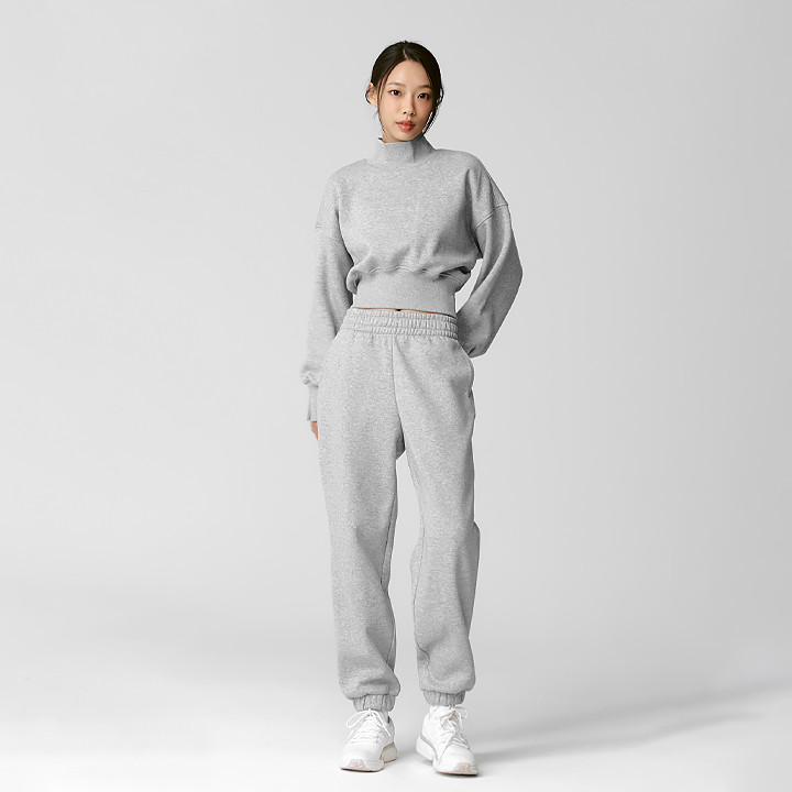 XTFTP12J3 Warm soft basic jogger pants Melange gray Bottom