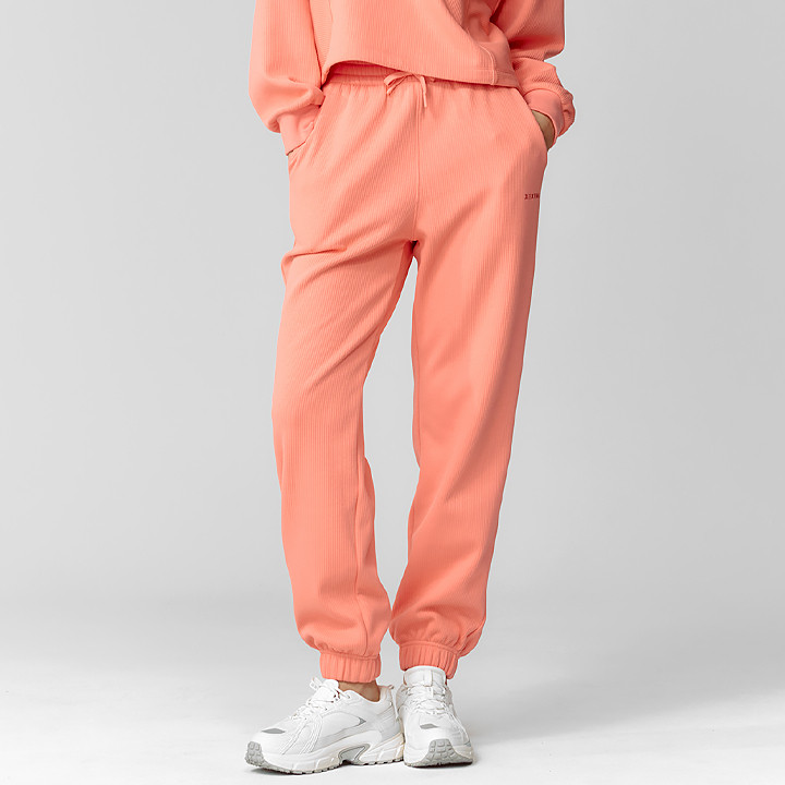 XTFTP15J3 Peach Rib Basic Jogger Pants Bitter Orange Bottom