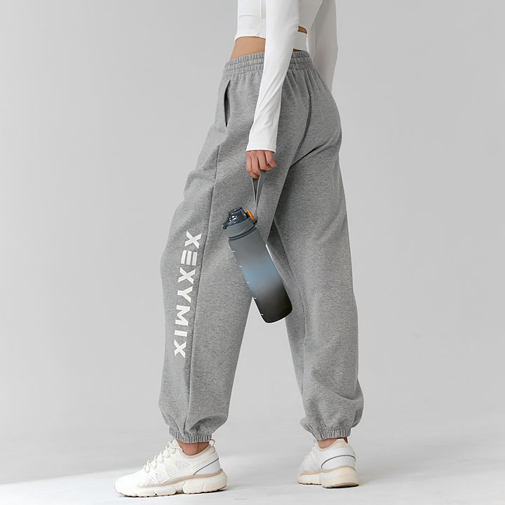 XFK1PT1101 Jogger Pants Melange Gray Bottom