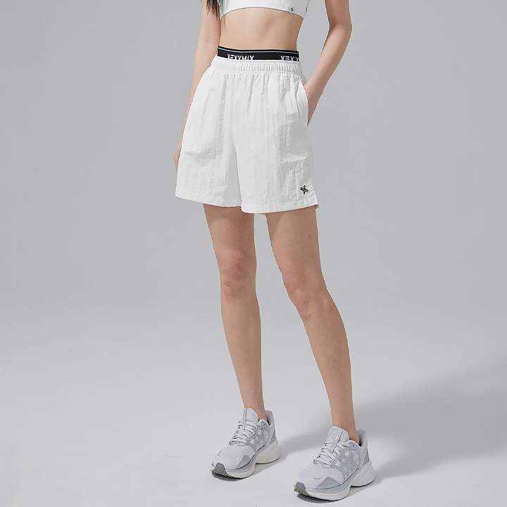XFK2PS1110 logo Banding Woven Shorts Ivory BOTTOM