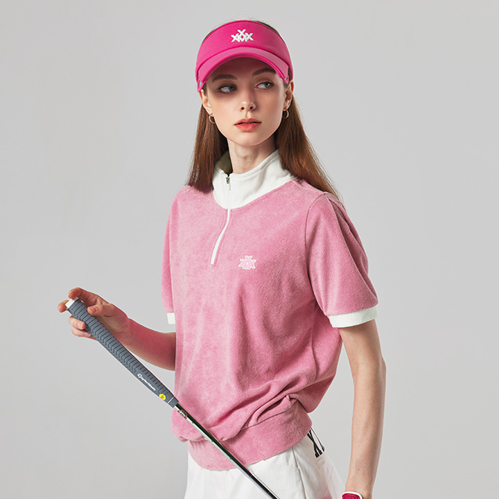 XGFHZ02H2 Half zip-up Sweatshirt Pink Top