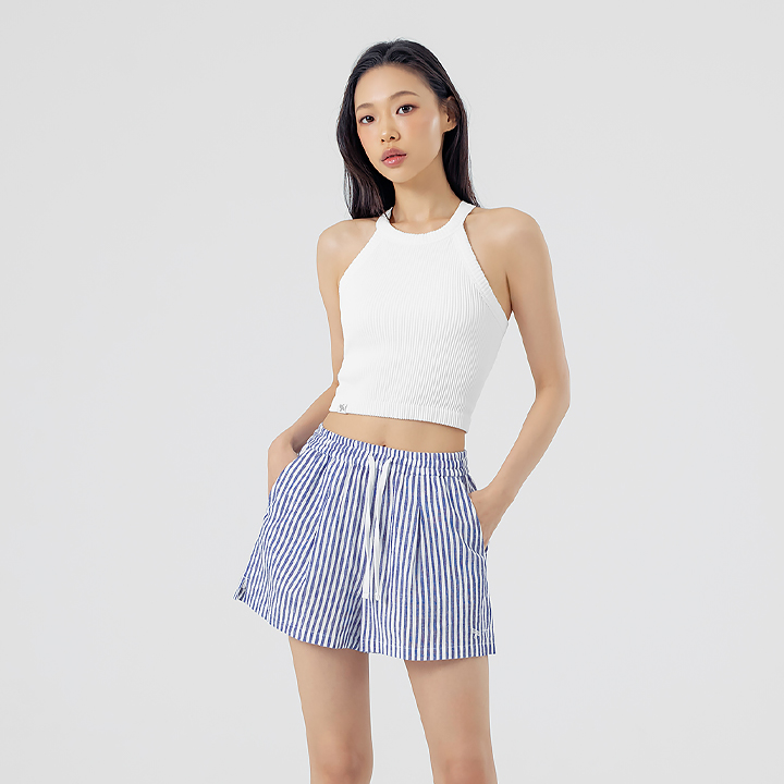 XFK2PS1108 Soft Stripe Shorts Blue Whale bottom