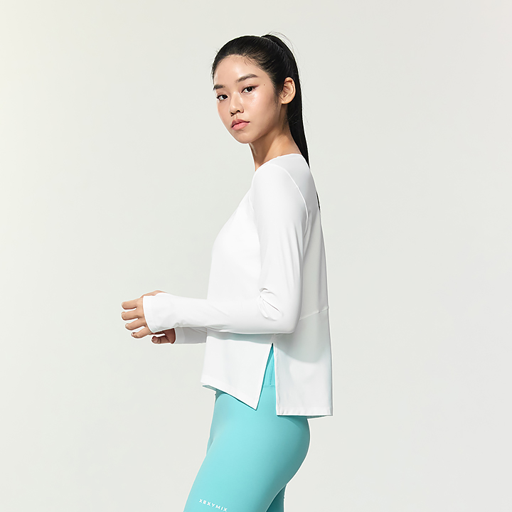 XFK2TL1002 Cooling Tricot Boat Neck Long Ivory TOP