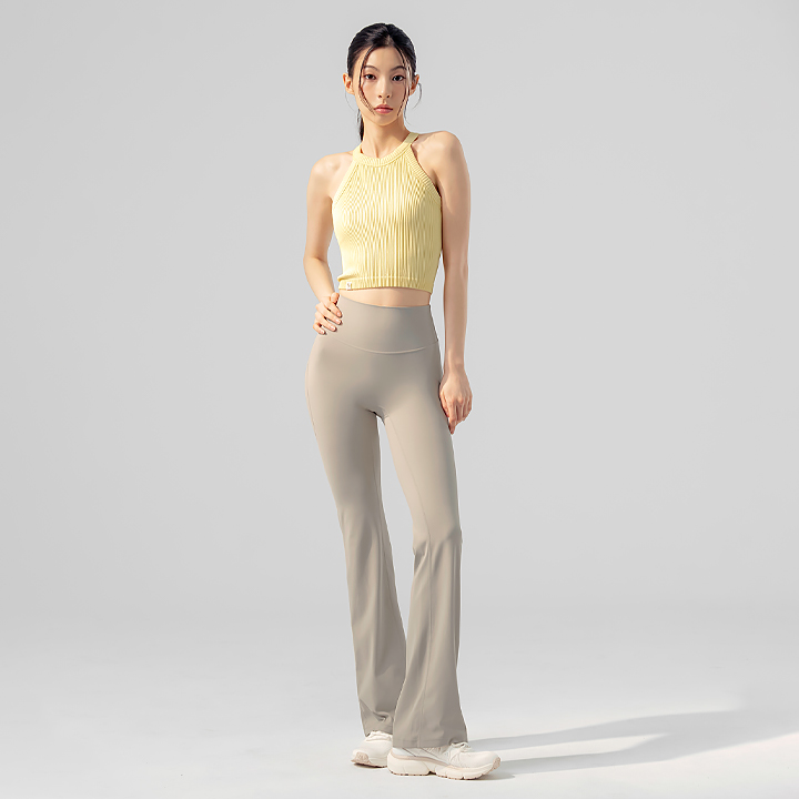XWFLG13J3_XFK2LL1504 Black Label Signature Power-Rise Bootcut Pants Gray Sand BOTTOM