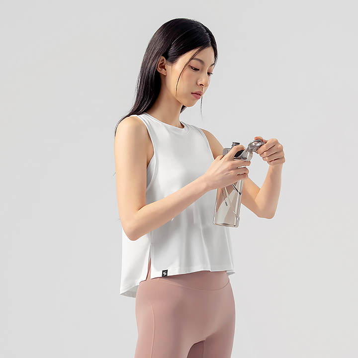XFK2TE1011 Soft layered Sleeveless Ivory TOP