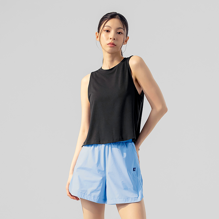 XFK2TE1011 Soft layered Sleeveless Black TOP