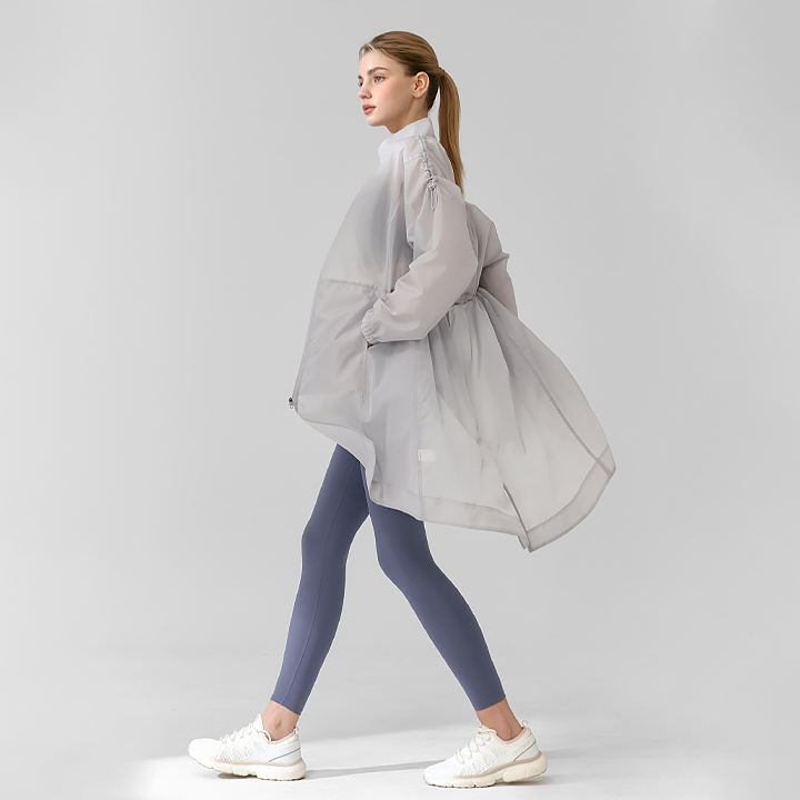 XFK1JL1001 Active Maxi Long Jacket Frost Gray TOP