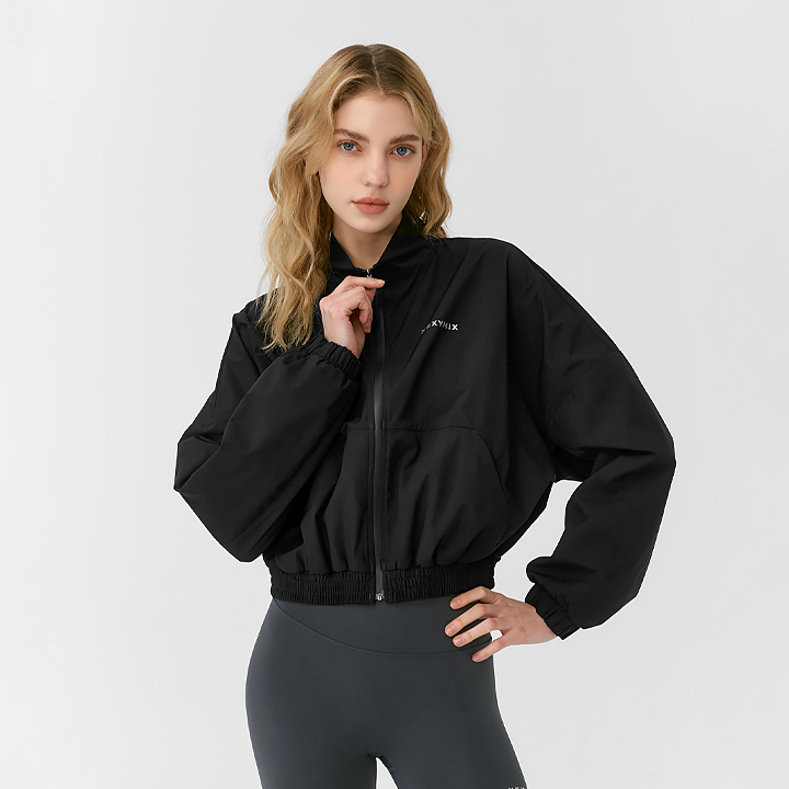 XFK1JL1003 Light Highneck Crop Jumper Black TOP