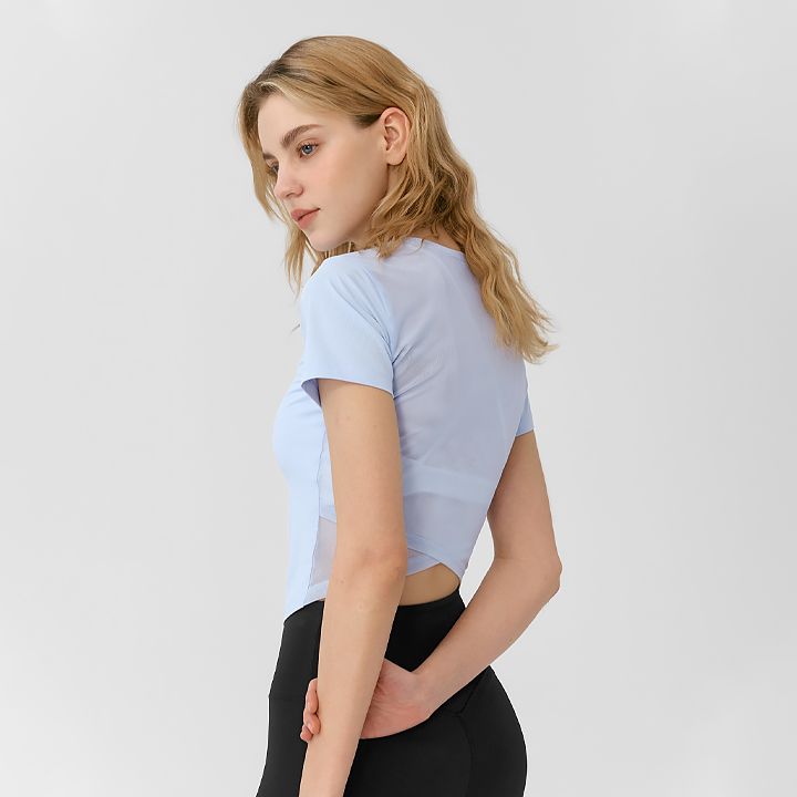 XFK1TS1005 Powermesh short sleeve Blue Ballerina TOP