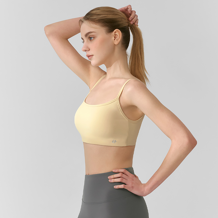 XFK1BR1501 Black Label Signature Power Rise Back Twist Bratop Lemon Chiffon Top
