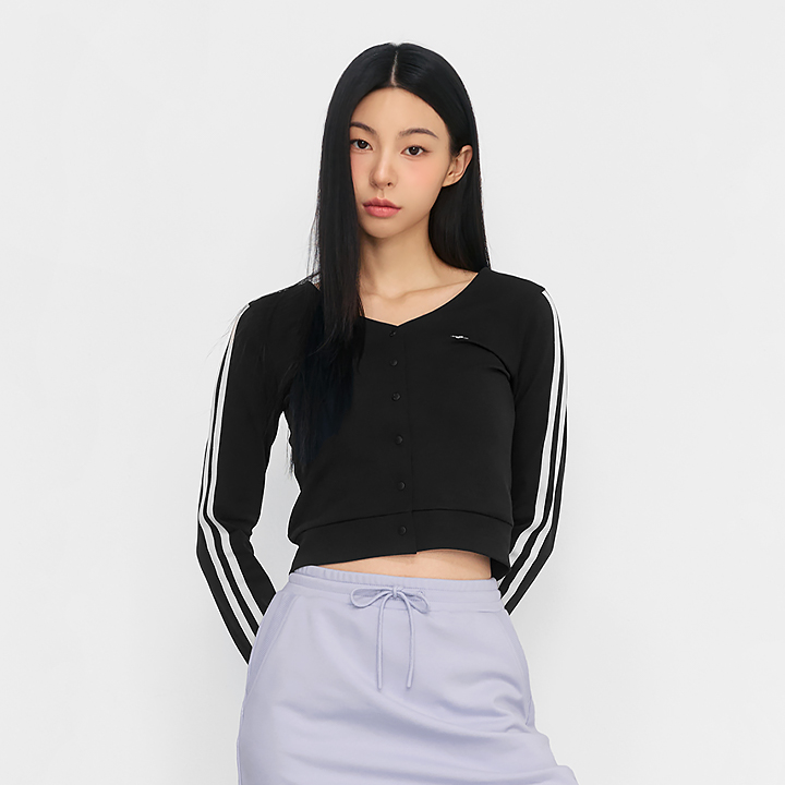 XFK1TL1102 EcoDex cropped cardigan black top