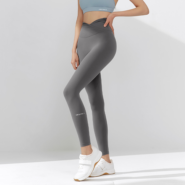 XFK2LL1501 Black Label Signature Power Rise Shirring Leggings City Night Gray BOTTOM