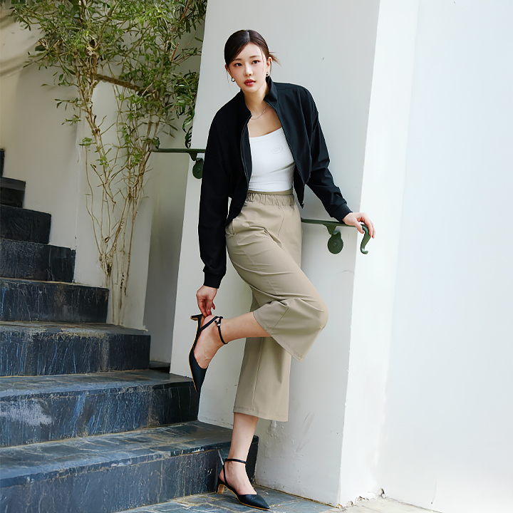 XFK1PT1002 Sleeklight double banding 8.5 wide pants GraySage BOTTOM 