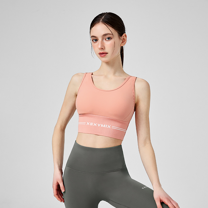 XFK2BC1501 Black Label Signature Power Rise logo Banding Top Vivid Peach Top