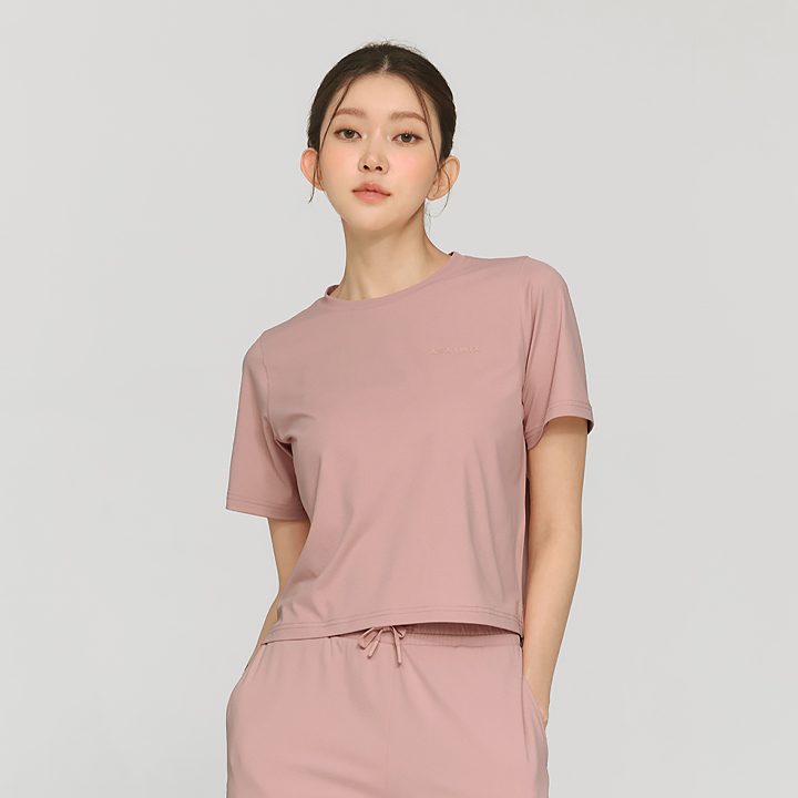 XFK2TS1104 Daily Feather Life Basic Short Sleeve Primrose Pink TOP
