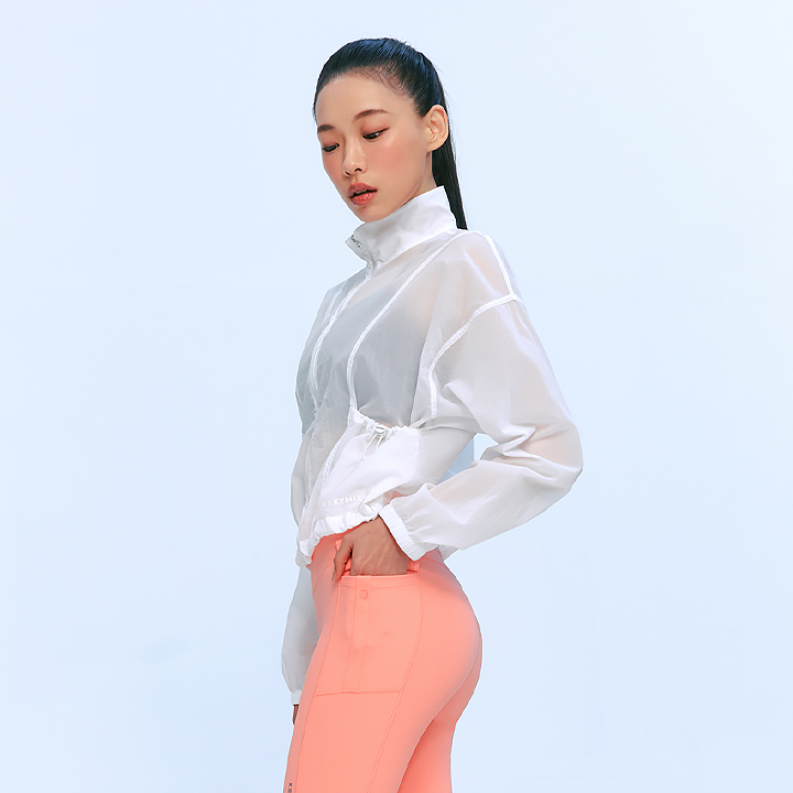 XFK2JL1101 Airy High-Neck Crop Windbreaker white TOP
