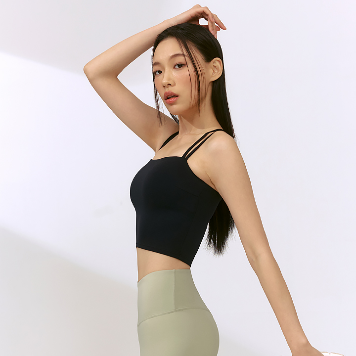XFK2BC1502 Black Label Signature PowerRise Double Strap Bra Top Black TOP