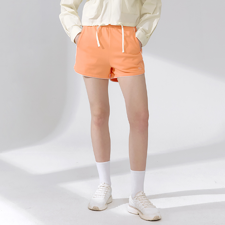 XFK2PS1103 Color Block Piping Curve Shorts Sweet Orange BOTTOM