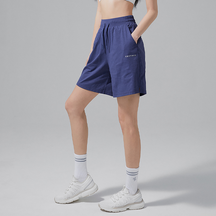 XFK2PS1102 Comfort Tension Basic Shorts Indigo Purple bottom