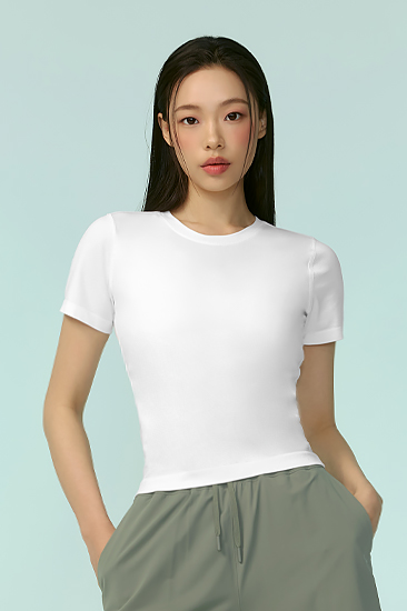 XFK2TS1005 Mesh Seamless Short Ivory TOP