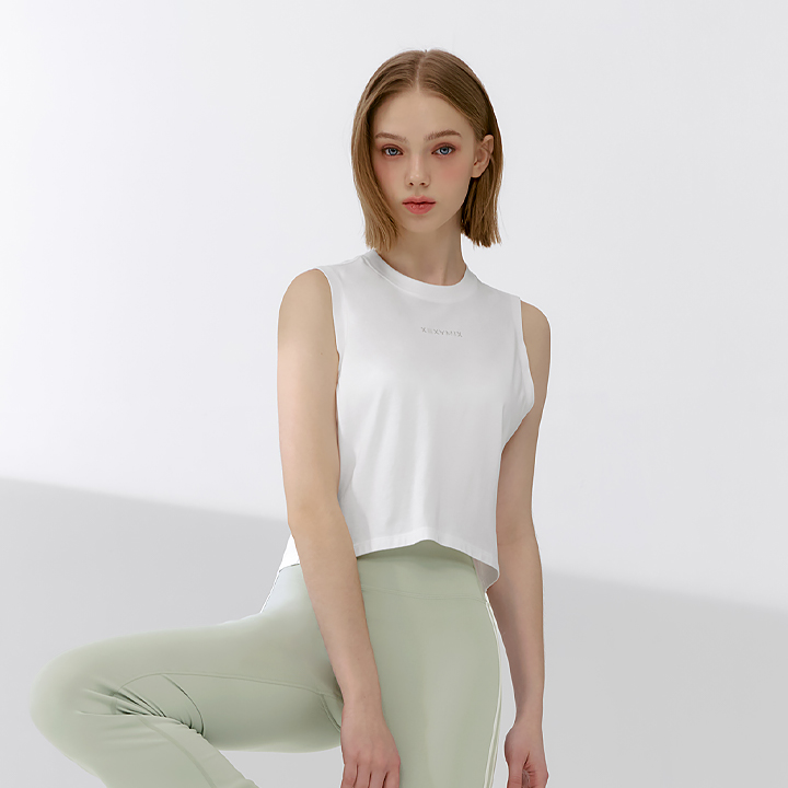 XFK2TE1104 Pima Bag Slit Sleeveless Ivory TOP