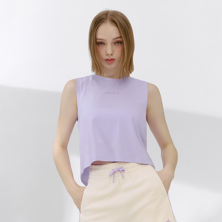 XFK2TE1104 Pima Bag Slit Sleeveless Cosmic Purple TOP
