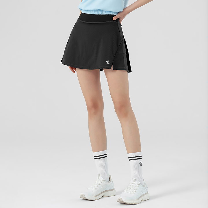 XFK2RK1102 Back Pleats Skirt Breeze Black BOTTOM