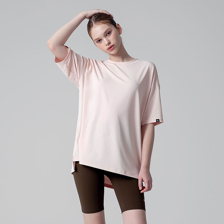 XA5204T Overfit T-Shirt Peach Cream Top