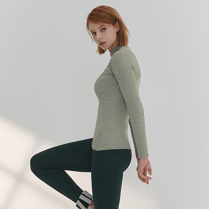 XT4336F Ivy Green Melange Top