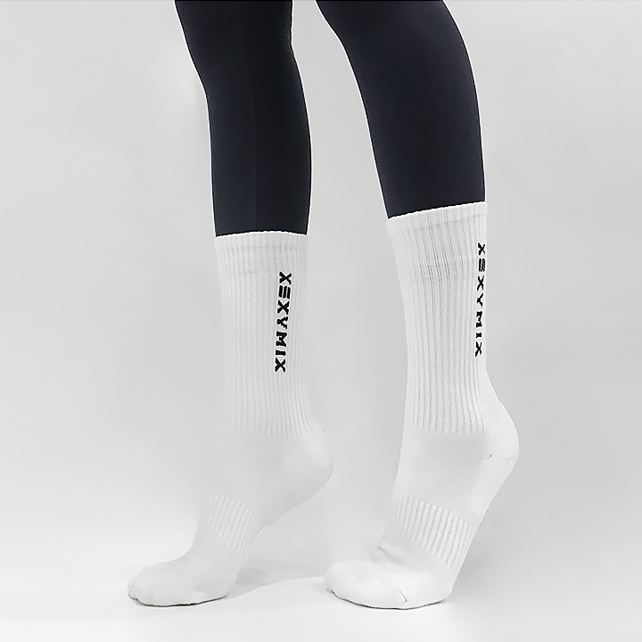 Lettering Crop Socks White