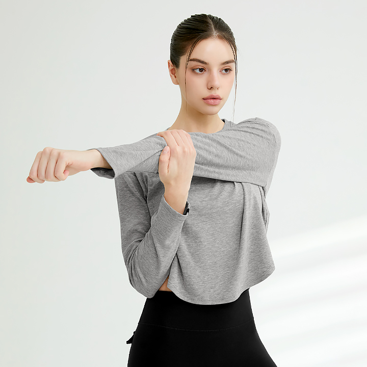 XA5445G Melange Gray Top