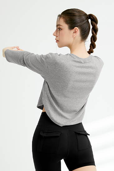 XA5445G Melange Gray Top