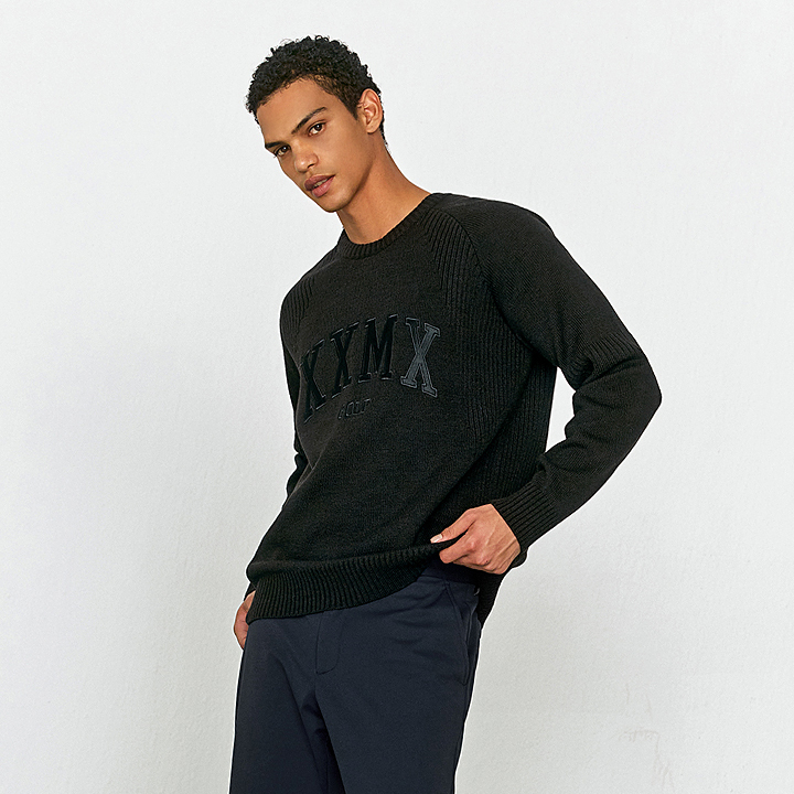 GT2207G Round Wool Knit Sweater Top