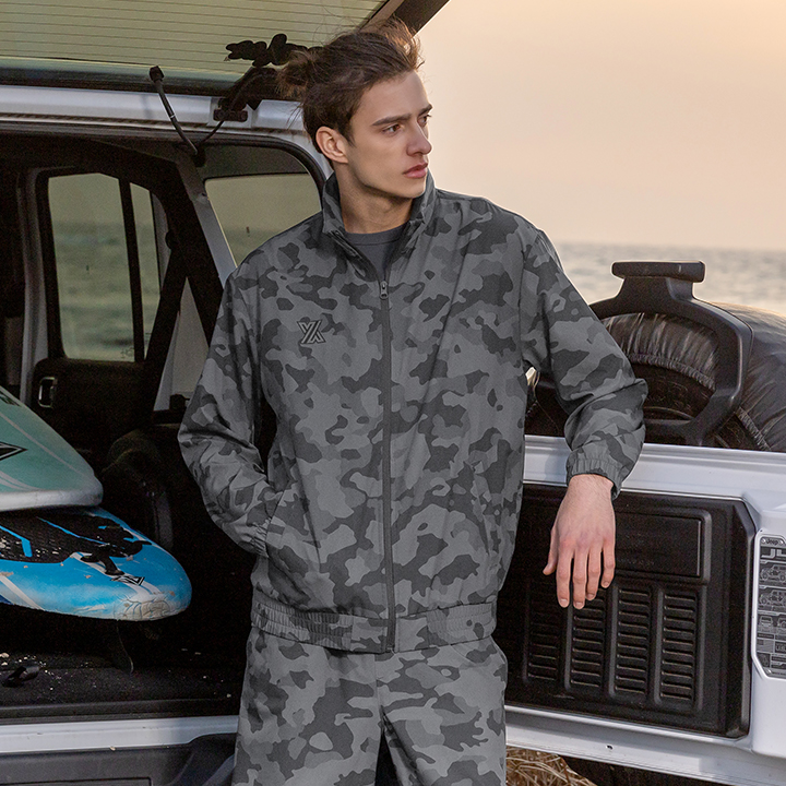 XO2230H Camo Wind Jacket Military Gray Top 