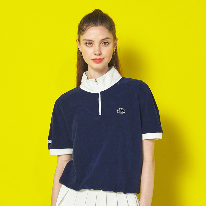 XGFHZ02H2 Half zip-up Sweatshirt Navy Top
