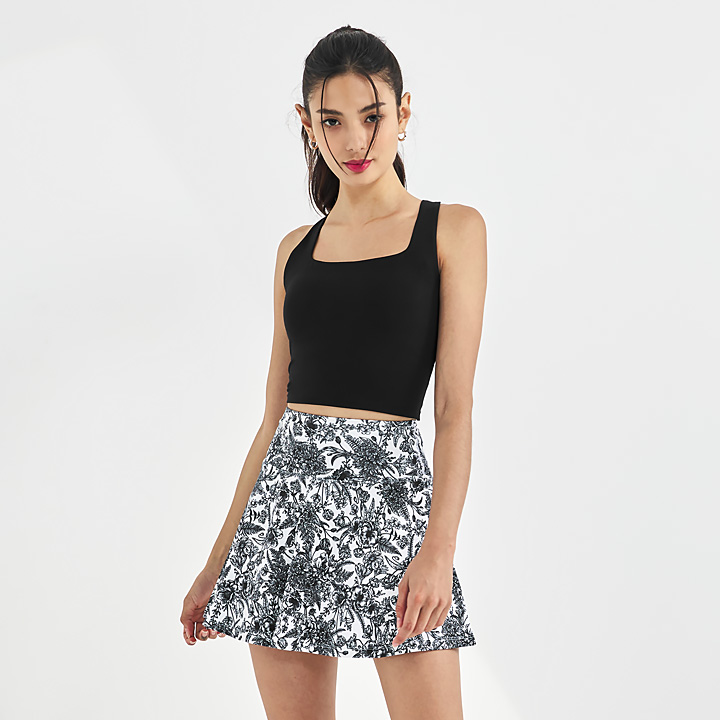 XWFSK02H2 Flower Skirt Black Bottom 