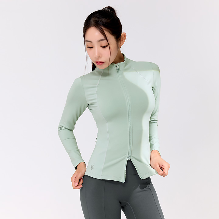 XJ0115F Xella Slimfit Zipup Jacket Sky Gray Top