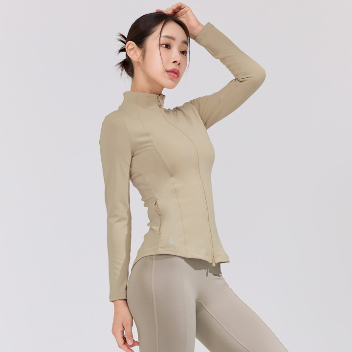 XJ0115F Xella Slimfit Zipup Jacket Safari Beige Top