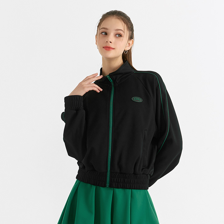 XWFGJ02H3 Line Track Jacket Black Top