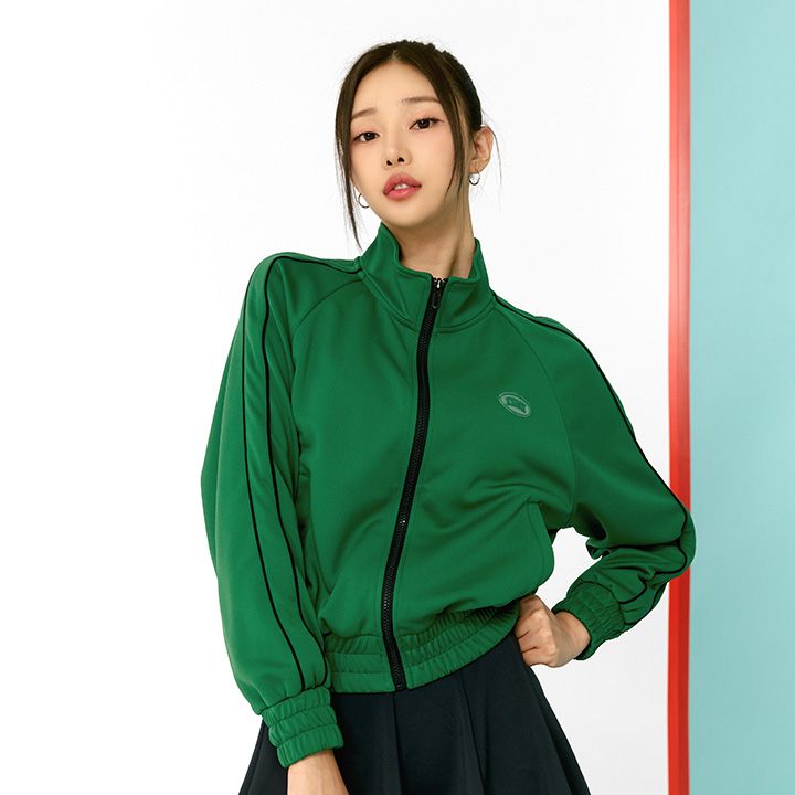 XWFGJ02H3 Line Track Jacket Earth Green Top