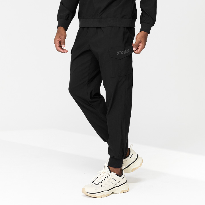 XMMTP05H3 Stretch Cargo Jogger Pants Black Bottom