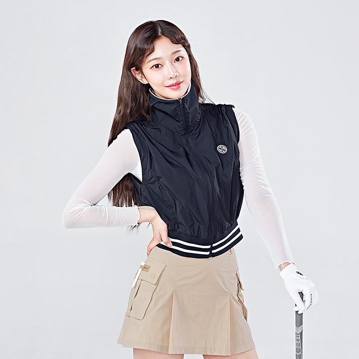 XGFVT01J1 Zip Up Vest Dark Navy Top