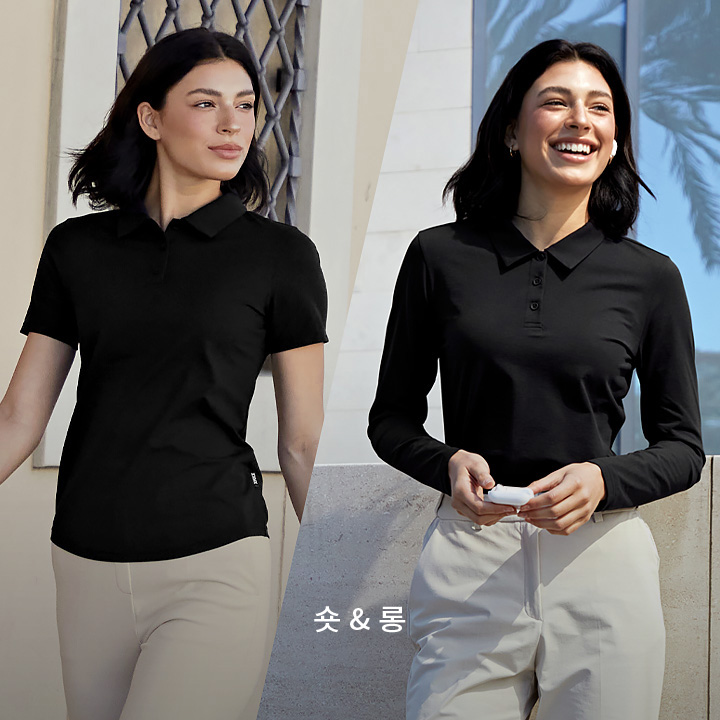 XTFSP03J2 Ecodex Women's Polo T-shirt Black Top
